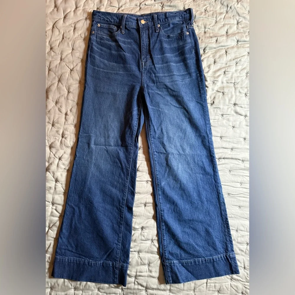 J. Crew Dark Blue Wide-Leg Jeans